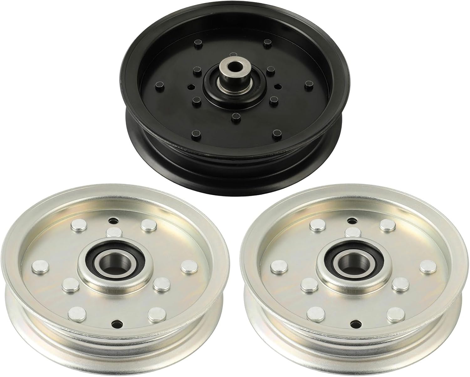 ACEBRI 756-04511B 756-05042 Flat Idler Pulley 42" 46" 50" 54" Set Kit for Troy Bilt Mustang X PDeck 756-04511 Z6600 RZT-L50 RZT-L54 RZT-S50 RZT-S54 3 Pack