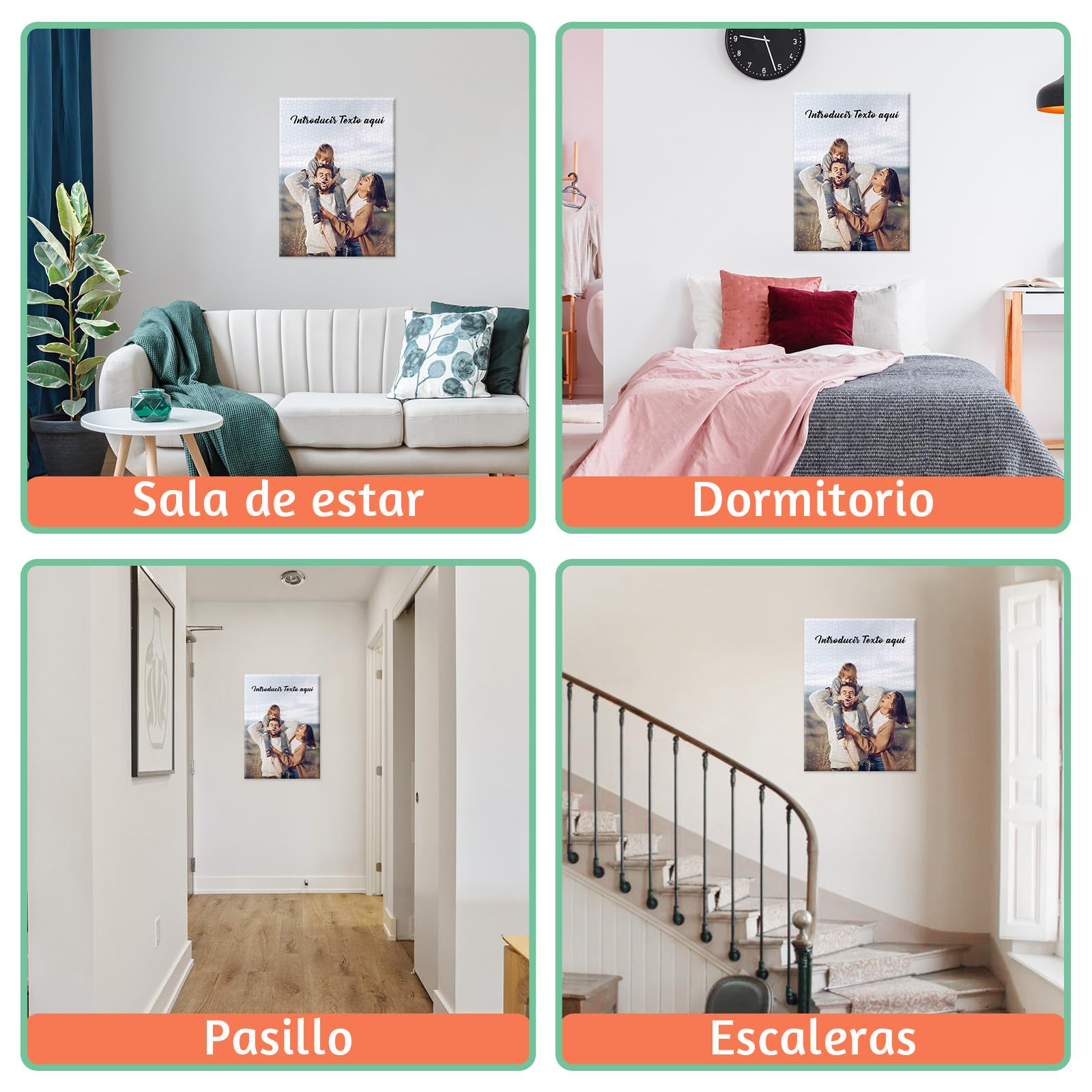 Puzzle Personalizado con Foto y Texto - Puzzle Foto Personalizado 1000 500 300 200 120 Piezas, Rompecabezas de Madera Personalizable con tu Propia Imagen, Regalo para Familiares/Parejas