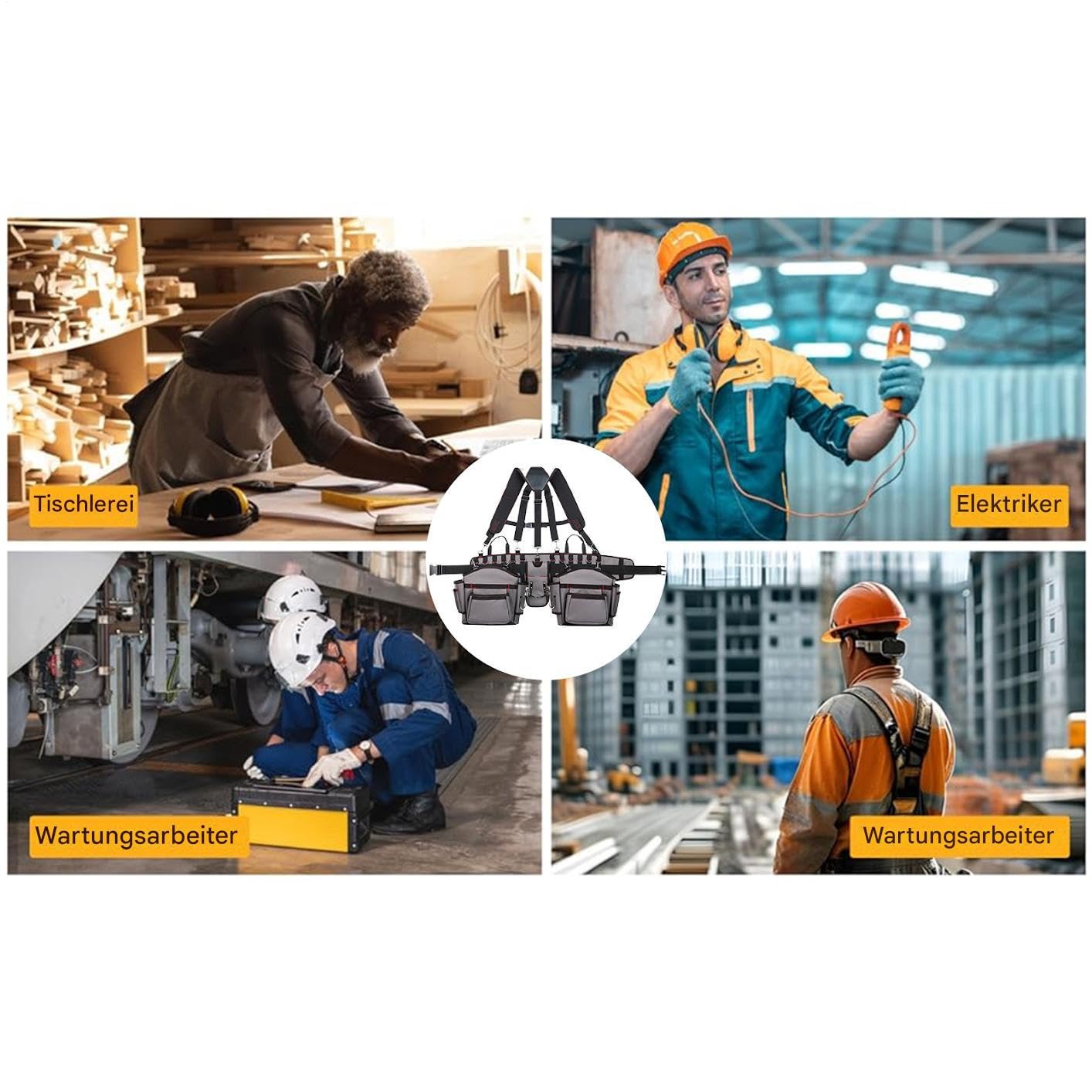 Cintura Portautensili Uomo Gilet organizer portaborse | Borsello Organizer Attrezzi Per Carpentieri Per Strutturisti, Carpentieri, Lavori Di Costruzione, Giardinaggio, Interno Ed