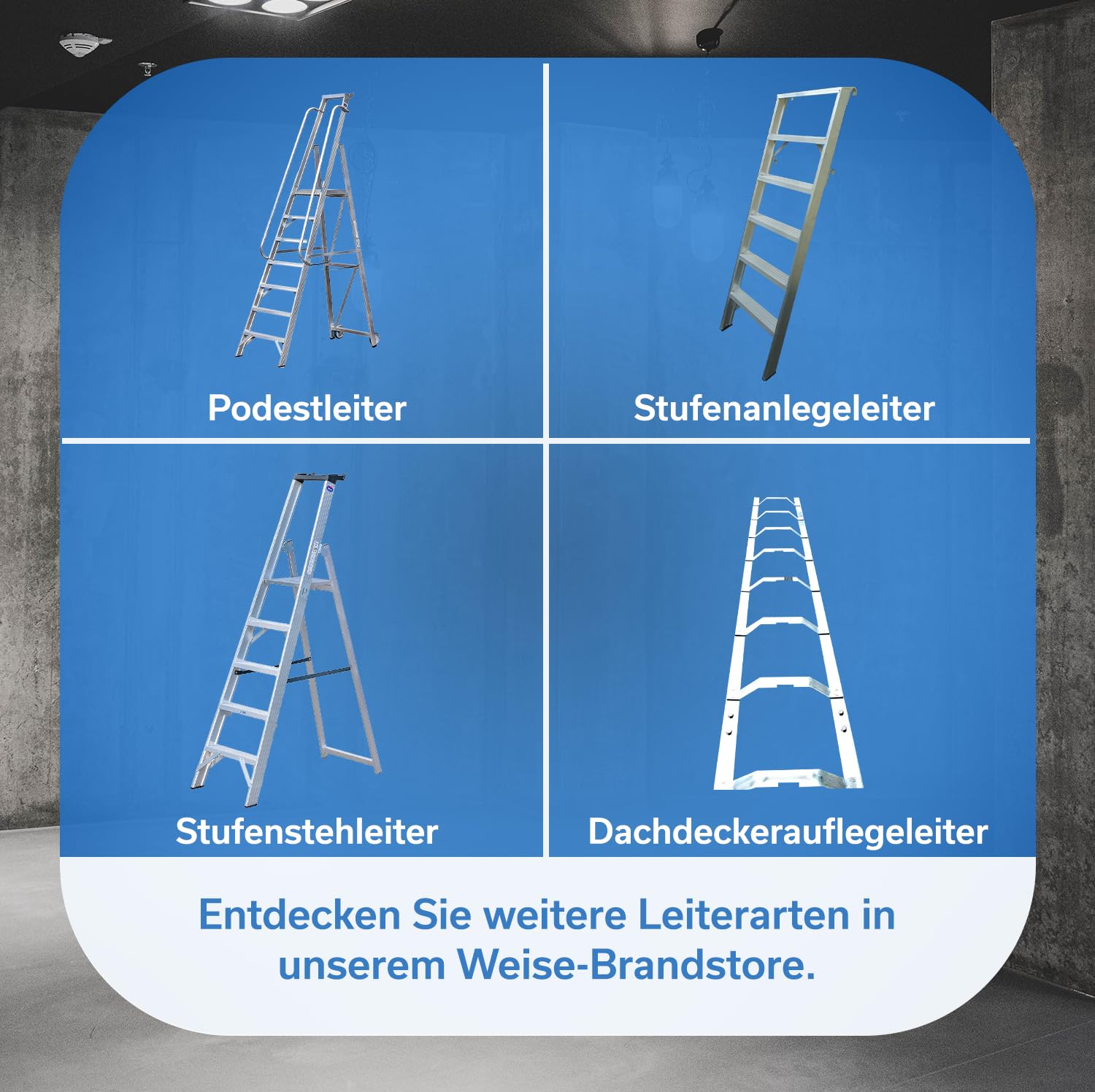 Weise Kaminkehrerleiter 1,96 m einteilig, 7 geriefte & gebördelte Sprossen, robuste & sichere Dachleiter für Schornsteinfeger, passend für handelsübliche Hohlziegel, nach DIN 18160-5/ EN 131