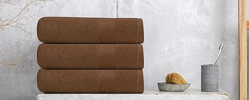 Miniatura 18 de Medium Size Bath Towels Set of 6 – 100% Cotton Terry – 24" x 48" – Quick Dry, Soft & Highly Absorbent – Black Towels for Bathroom, Gym, Spa, Pool &