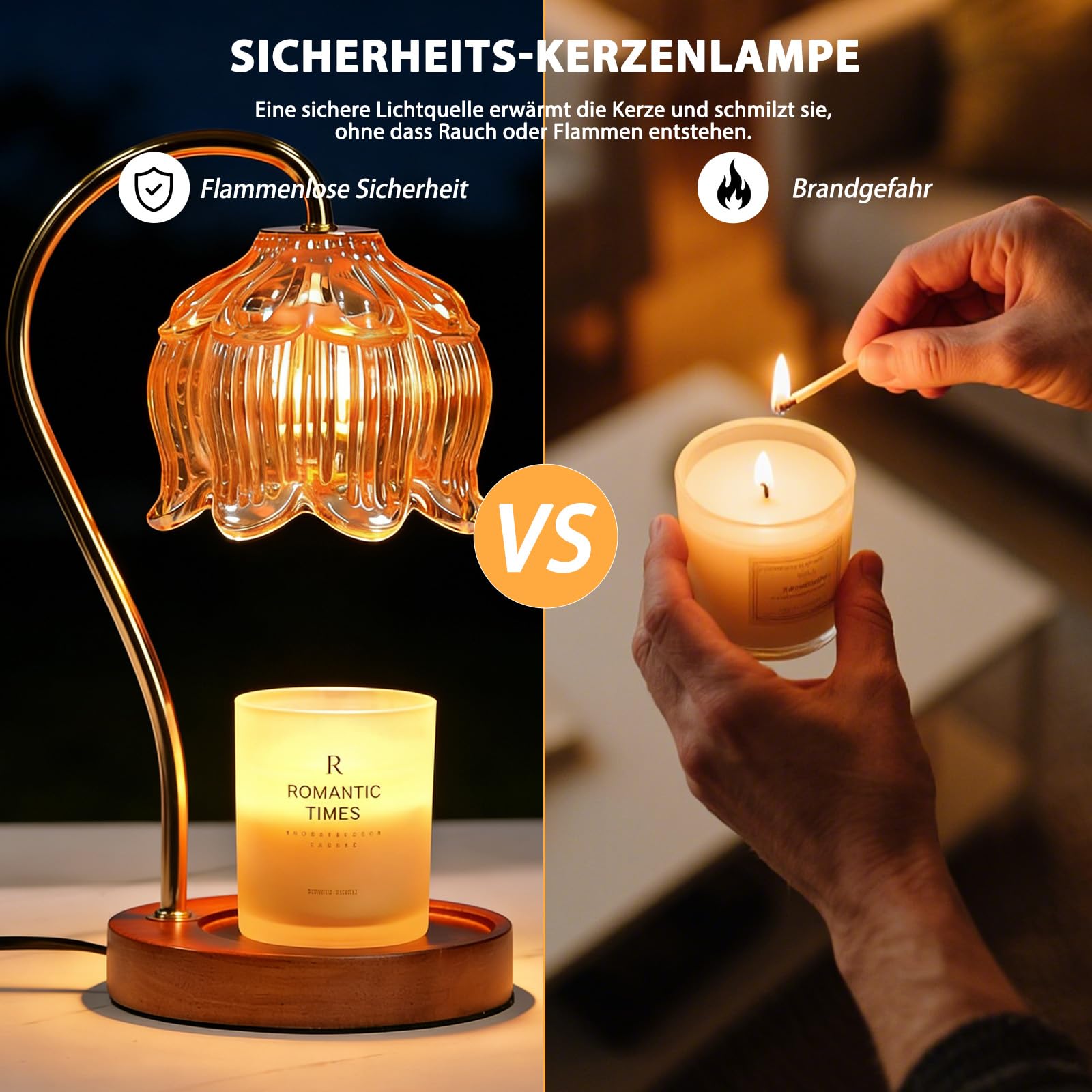 Justup Podgrzewacz świec, kwiatowa lampa do podgrzewania świec z timerem i 2 żarówkami, z regulacją wysokości, elektryczny podgrzewacz wosku, urodziny, Walentynki dla kobiet (brązowy)