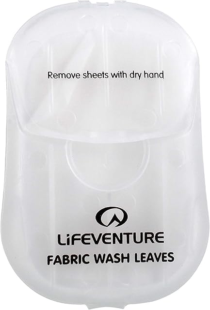 Lifeventure Travel Wash Leaves x50 Foaming Paper Soap Flakes for Home Travel Camping Hiking and Outdoor Activities