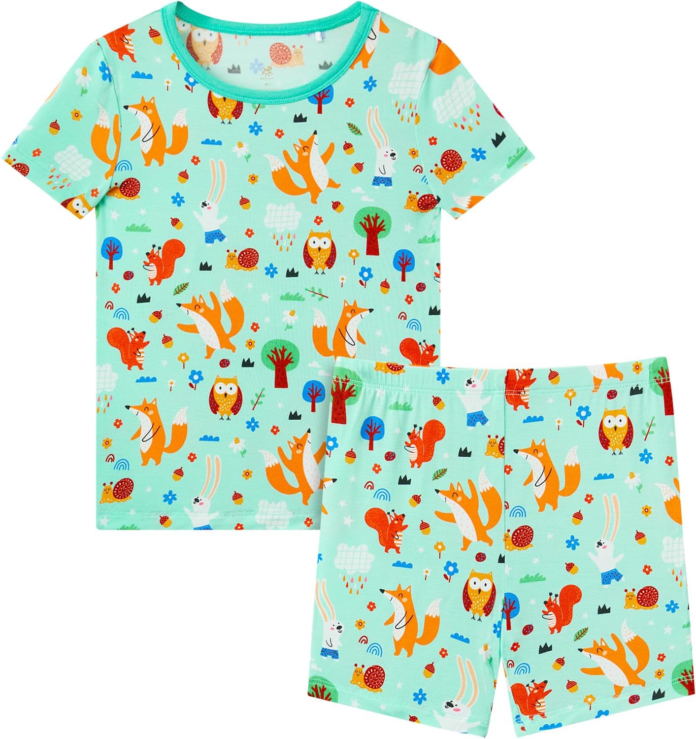 Bamboo Viscose Toddler Pajamas Sets, Kid Boy Girl Snug Fit Short Sleeve Summer Sleepwear Pjs 2pcs Set