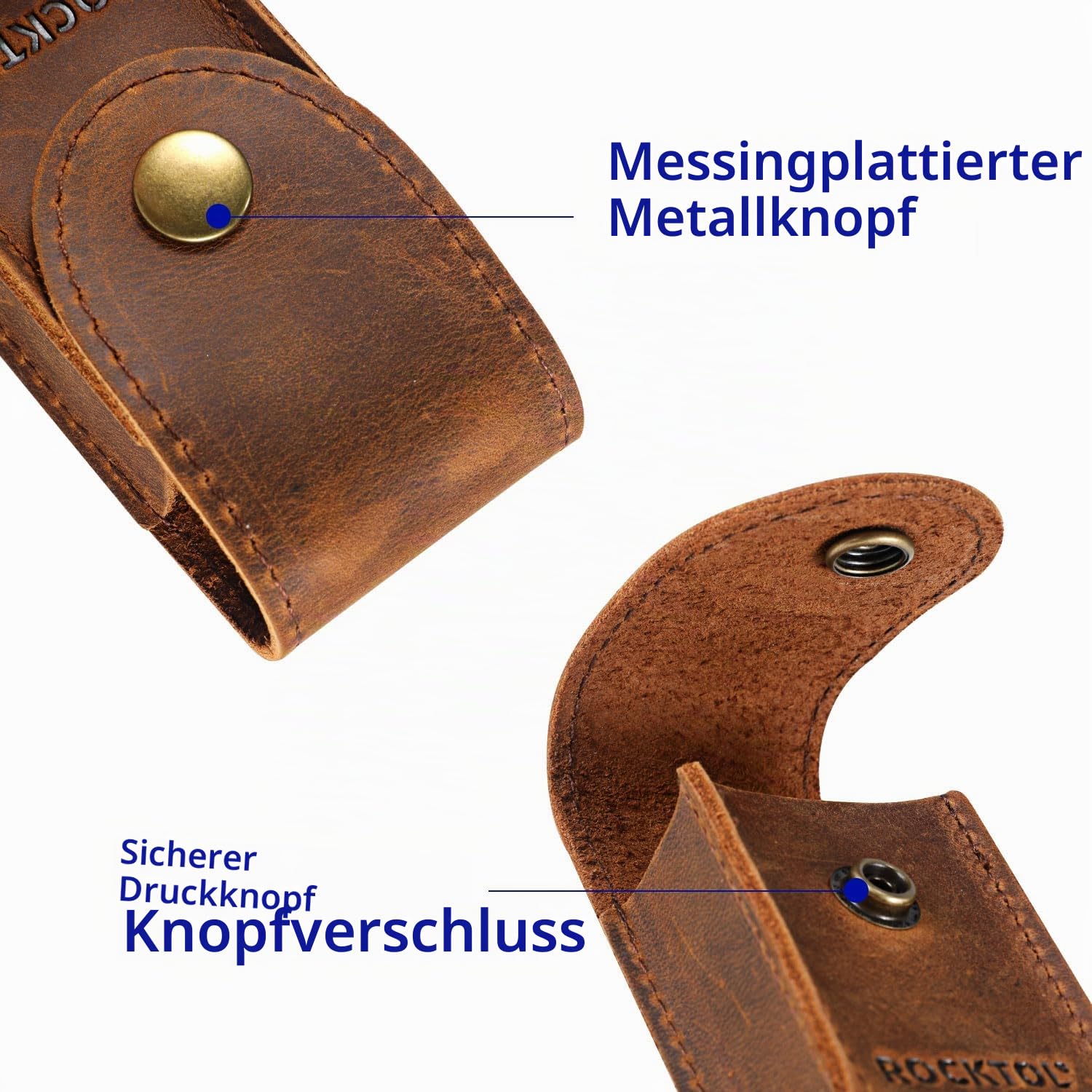 ROCKTOL Multitool-Scheide, Premium-Lederscheide mit Druckknopf für den Gürtel, Multitool-Messerscheide, Holster für 4,2-Zoll-Multitools für EDC, Camping, Wandern im Freien