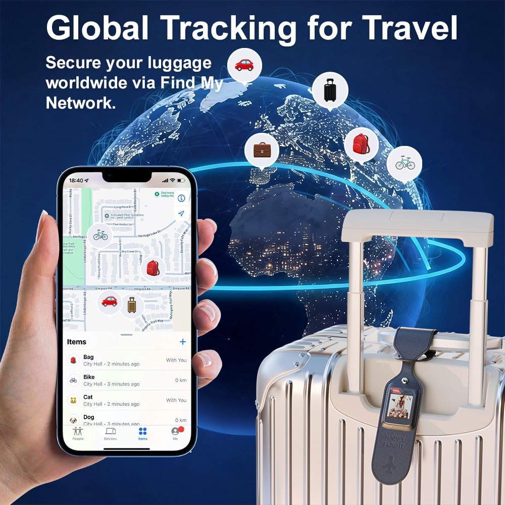 PhotoTag Smart Air Tracker Tags Finder for Android & iOS (Apple Find My & Google Find My Device), Bluetooth Locator for Luggage, Keys, Wallet. Personalized E-Ink Display, Tech Gift - Image 5