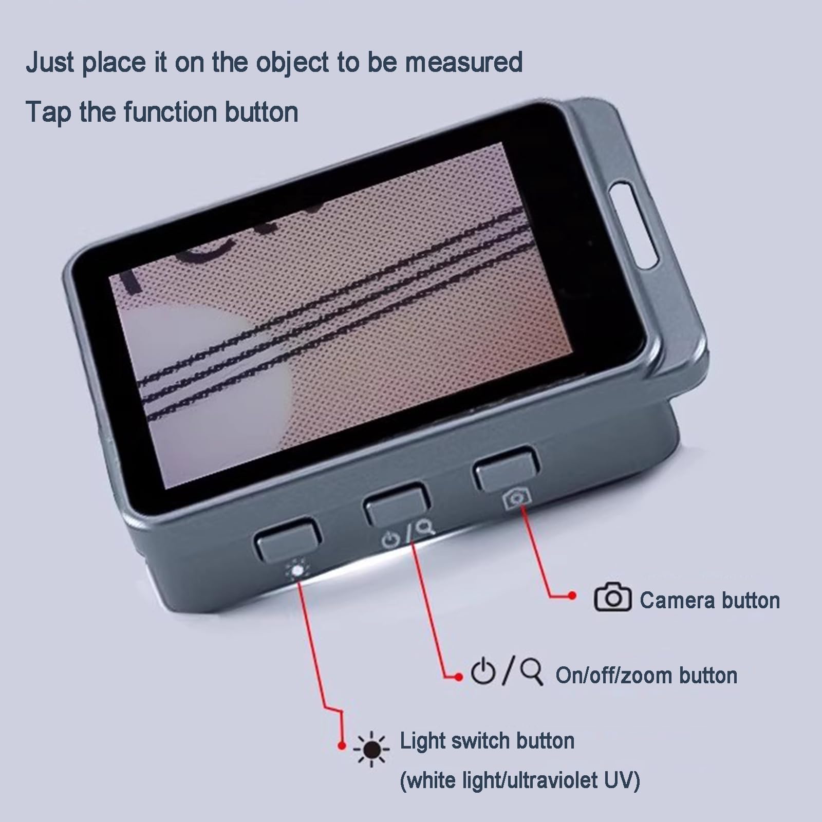 Mini Microscopio Inteligente, Microscopio Digital De Bolsillo, Lupa De 19x, con Luz LED Blanca/UV, Pantalla LCD De 2,4 Pulgadas, Compatible con Fotos, Conexión a PC, Recargable