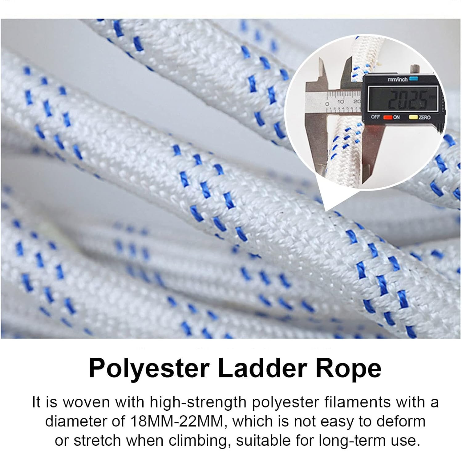 Rope Ladder,Safety Ladder Fire Escape Ladder, Fire Escape 1-Sladder Anti-Slip Rope Ladder,Safety Ladder Emergency Fire Ladder/30Cm Spacing/28M/91.8Ft