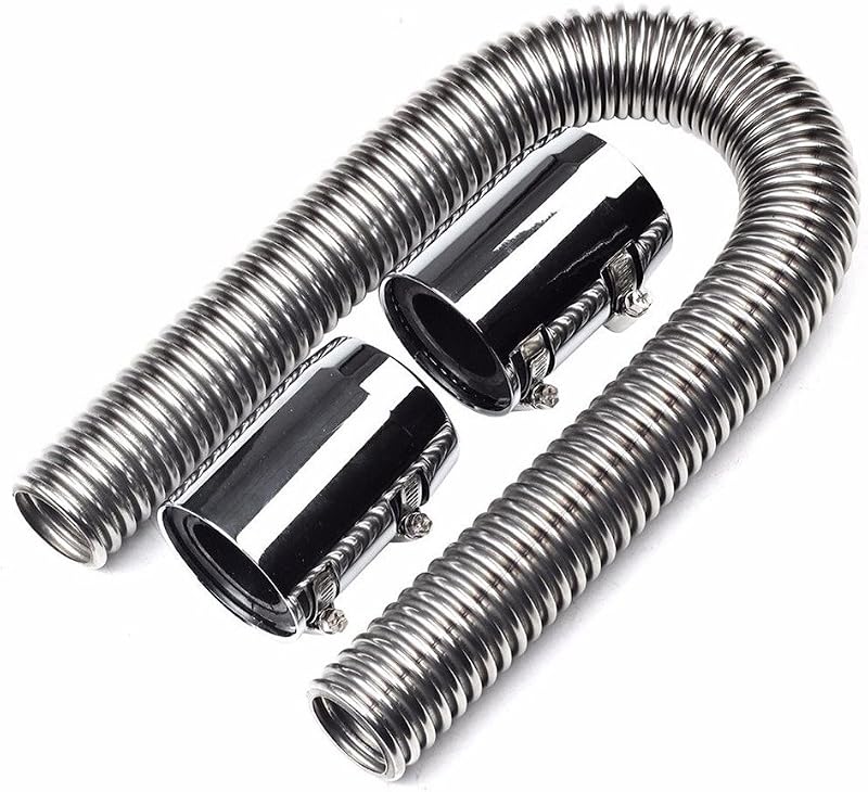 Mangueira flexível do radiador em aço inoxidável BLACKHORSE-RACING 60,96 cm – Kit