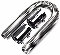 BLACKHORSE-RACING 24" Stainless Steel Radiator Flexible Coolant Water Hose Kit with Caps Universal