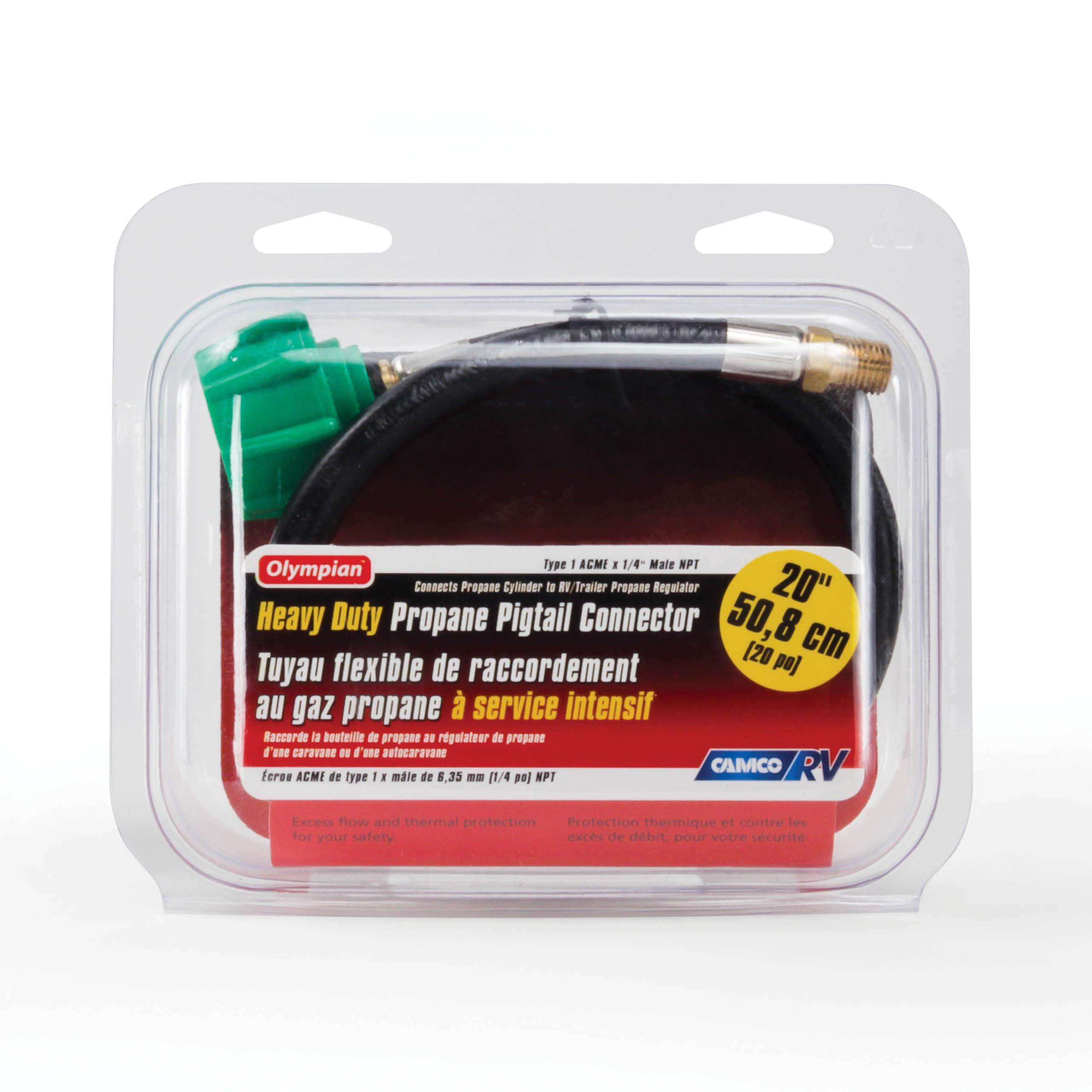 Camco 59843 20-Inch Pigtail Propane Hose Connectors-Acme x 1/4
