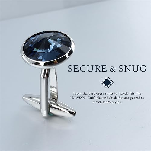 Miniatura 5 de HAWSON Cufflinks for Men with 46 pcs Shirt Studs Set Gift Box Packed Mens Jewelry or Accessories for Wedding Party Anniversary Birthday