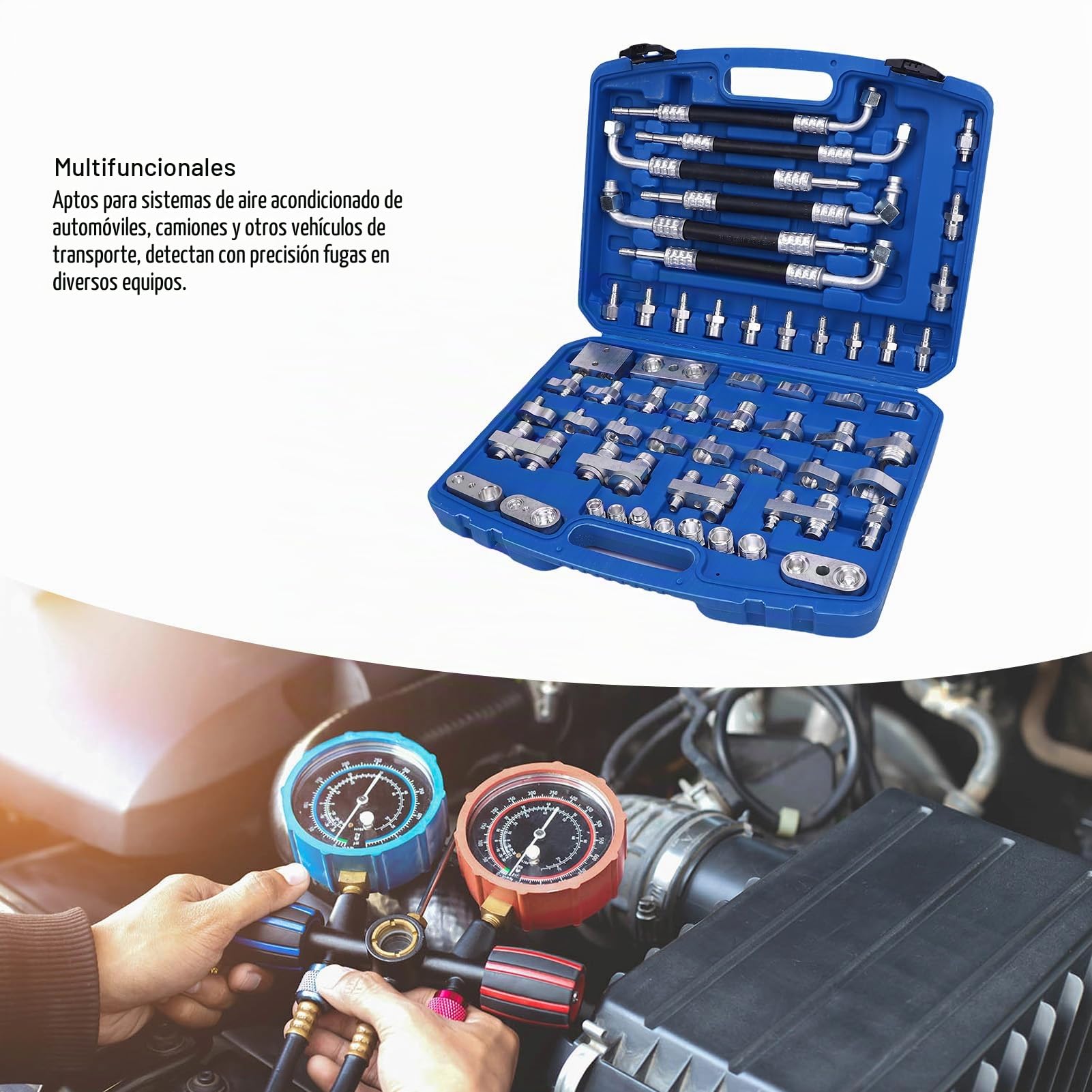 Detector de Fugas de Aire Acondicionado del Automóvil Kit de Prueba de Agua Automotriz de CA Herramienta de Detección de CA de Camión con Componentes de Latón para Automóvil