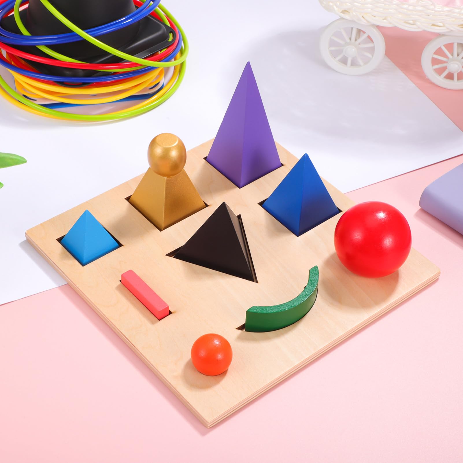 SOIMISS Giocattolo Didattico in Legno per Ragazzo Ragazza Set Segni Sintassi Puzzle Stereoscopico Esercita Concentrazione Coordinazione Occhio-mano Interazione Genitore-figlio