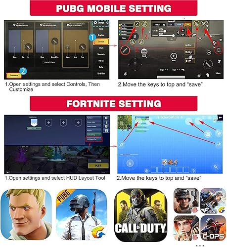 Miniatura 6 de Controlador de juegos móvil para iPhone y Android, controlador móvil Pubg Disparadores de teléfono para juegos, agarre de juegos, Joystick Gamepad