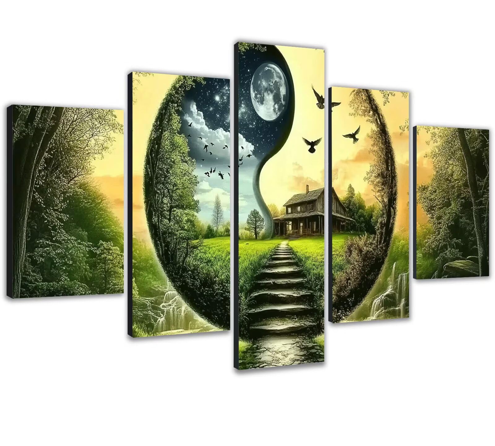 Duża sztuka diamentowa dla dorosłych, 5 sztuk 100 x 200 cm / 39 x 79 cali 5D, obraz diamentowy, Tai Chi, DIY, pełne wiercenie, cekiny, kryształy, zestawy artystyczne, do malowania po numerach, dla