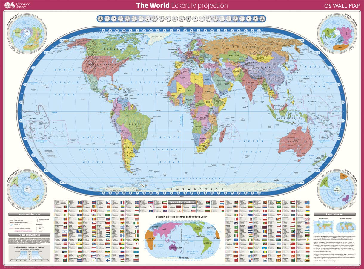 Eckert IV World Projection (OS Wall Map)