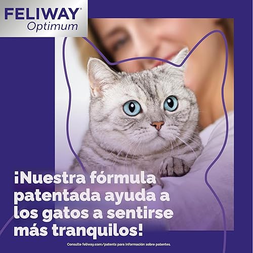 Miniatura 4 de FELIWAY Optimum - Kit de iniciación de difusor de feromonas calmante para gatos de 30 días, 1.6 fl oz, ayuda a reducir los signos comunes de estrés