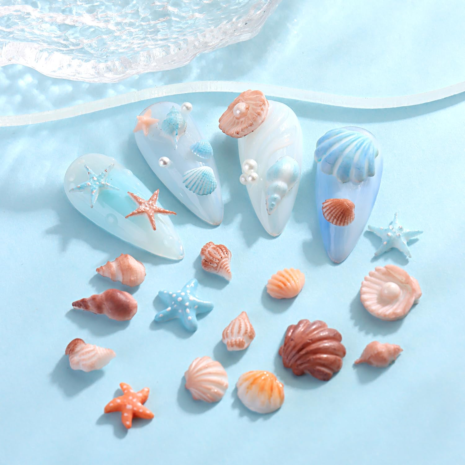 Zestaw silikonowych form do zdobienia paznokci, 3 szt., 3D Plumeria, kwiat i ocean, muszla z długopisem, przezroczyste formy do zdobienia paznokci, narzędzia do manicure, formy para Uñas