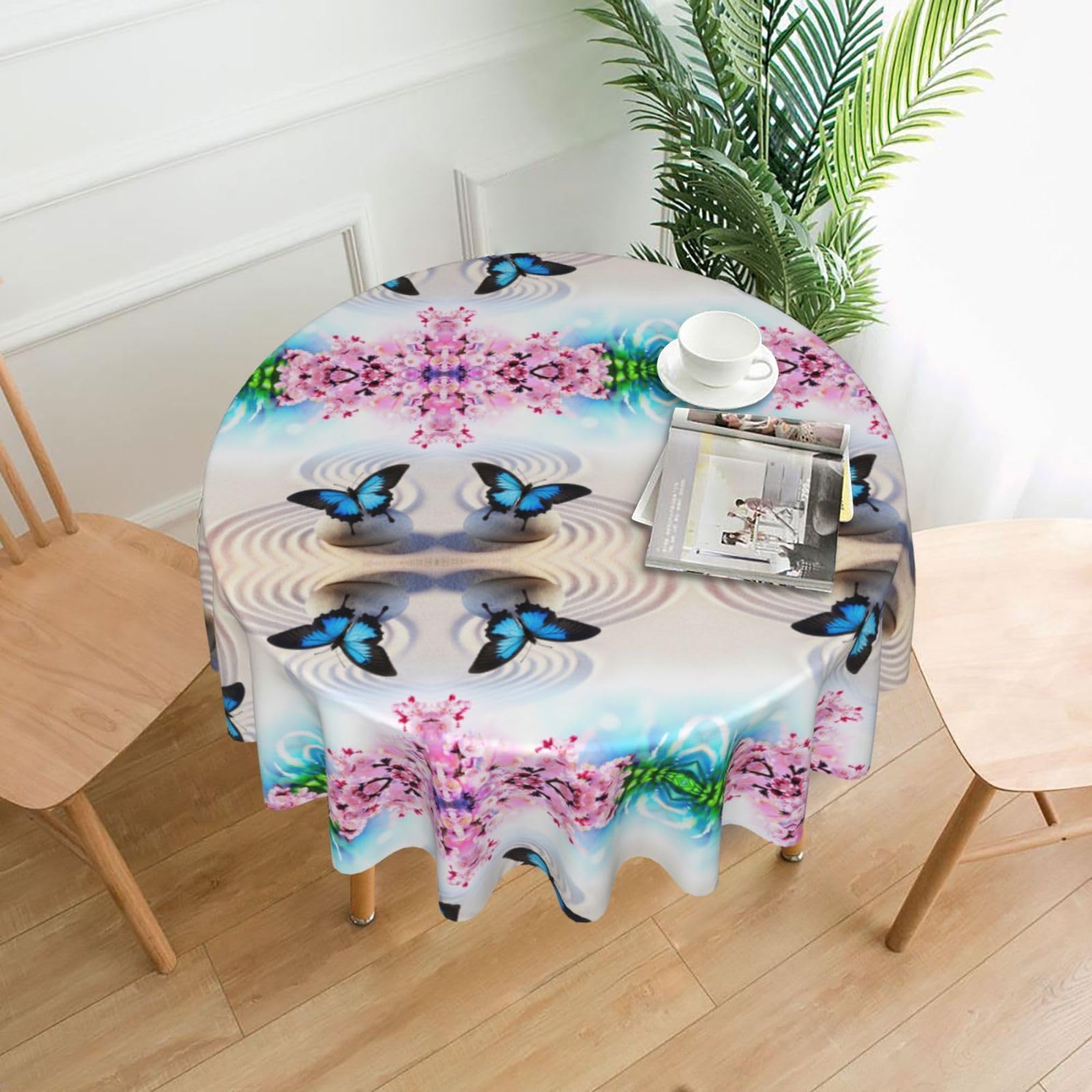 Nappe ronde papillon 152 cm idéale pour pique-nique en plein air et jardin