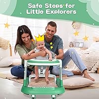 Vista 6 de Baby Walker with Wheels 5 in 1 Foldable Activity Center with Mute Wheels Adjustable Heights Anti-Fall Push Walkers for Boys Girls Safe Infant