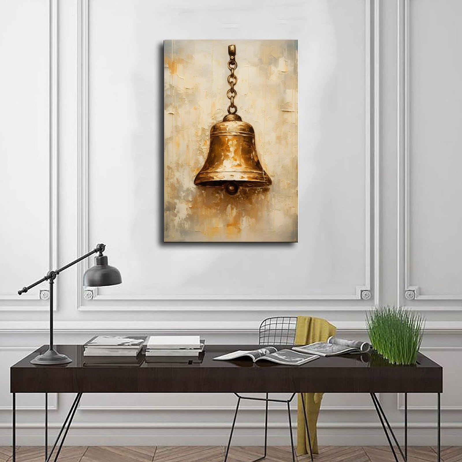 NEOHI Dzwonek zabawa retro Boże Narodzenie estetyczne fajne płótno sztuka ścienna plakaty i wydruki pokój estetyczna sypialnia biuro dekoracja 20 x 30 cali (50 x 75 cm)