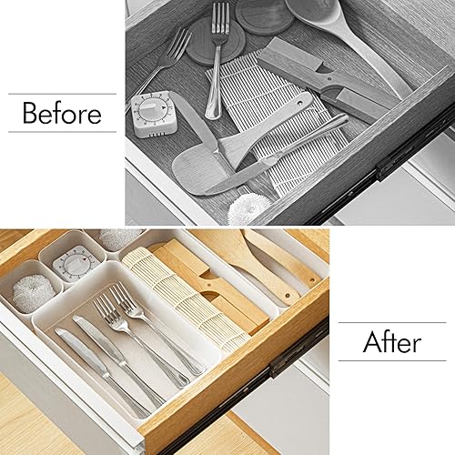 Miniatura 2 de Poeland Bandeja organizadora de cajones de 15 piezas para dormitorio, tocador, baño, cocina, esmerilado