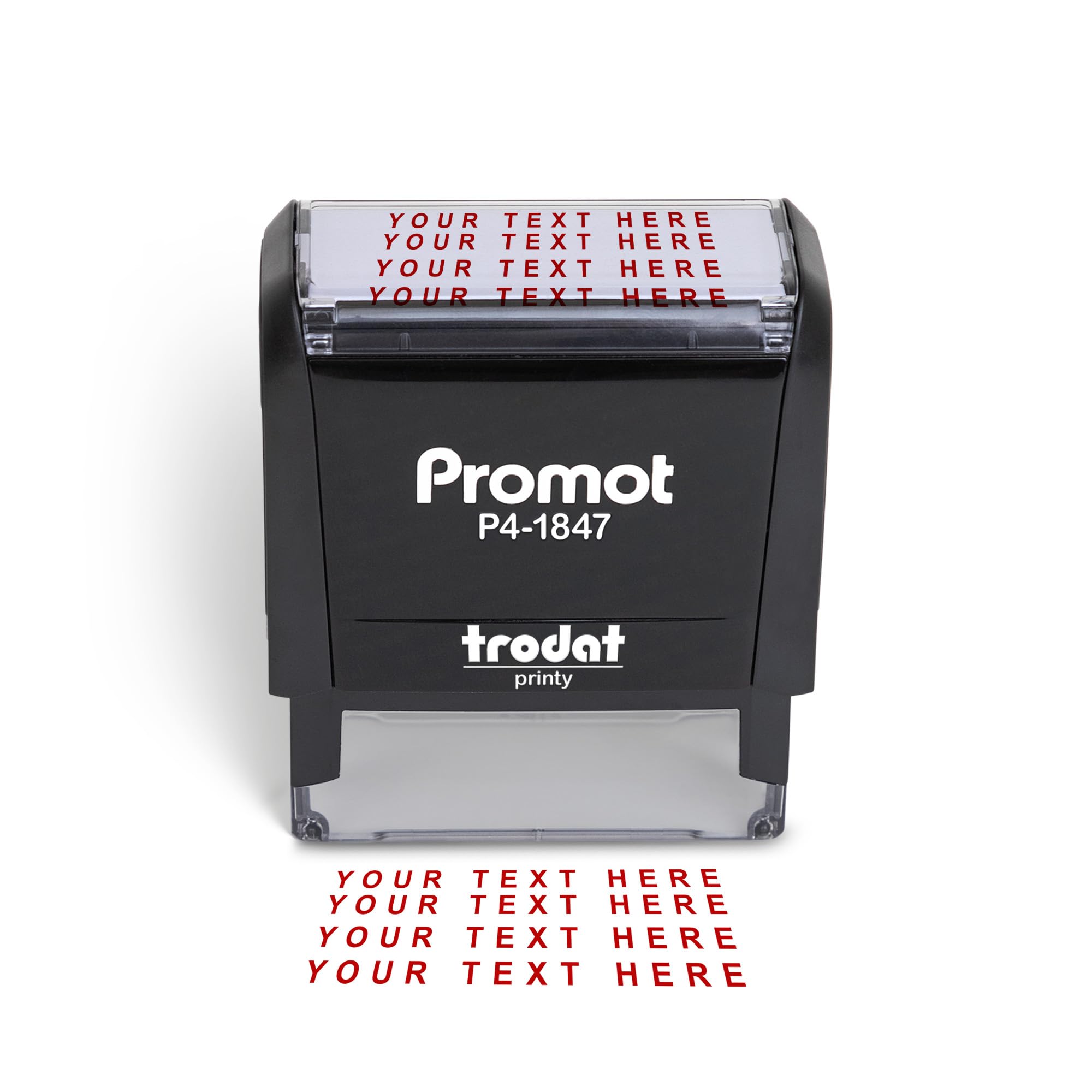 Promot Self Inking Custom Stamp - Up to 4 Lines of Personalized Text, Customized Address Stamp with Easy to Change Ink Cartridge (Medium)