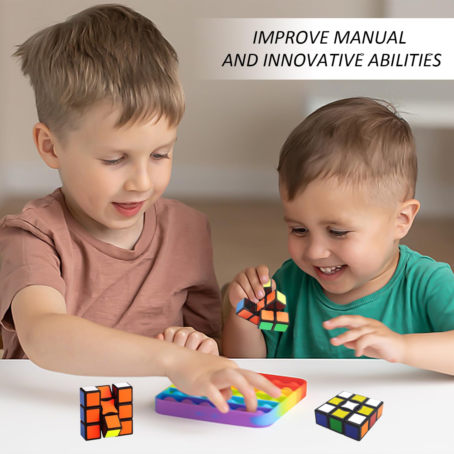 1 pezzo 1 x 3 x 3 giocattoli dadi, giocattolo antistress, dadi trasformatori, mini giocattolo a cubetti, compiti di pensiero, adatto per bambini e adulti (nero)