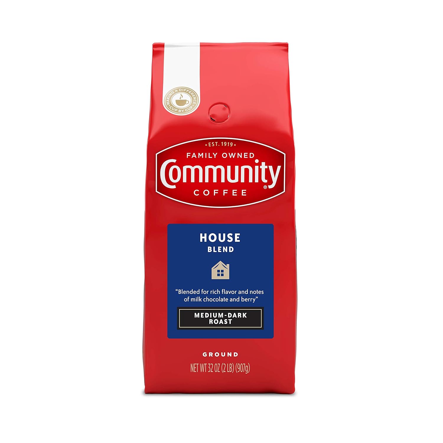 Community Coffee House Blend, Medium Dark Roast Ground Coffee, 32 Ounce Bag (Pack of 1)
