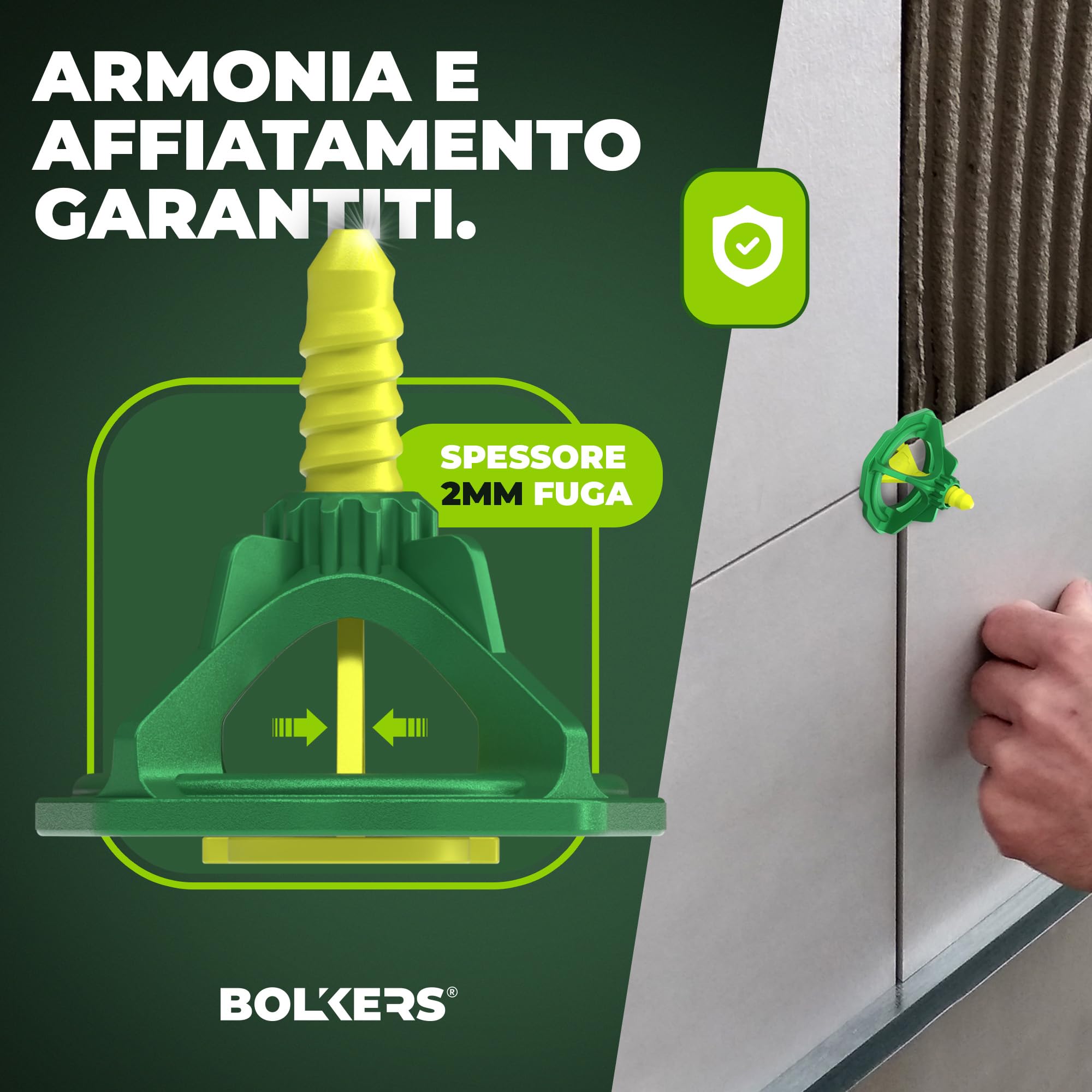 ProLevel Sistema di Livellamento per Piastrelle 2 mm – 150 Distanziatori Filettati & 50 Cappucci – Fughe Uniformi per Piastrelle da Parete e Pavimento – Aiuto per una Posa Precisa