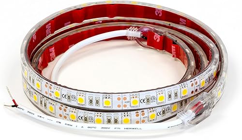 Miniatura 2 de Buyers Products 5624872 - Tira de luz LED de 48 pulgadas con parte trasera adhesiva 3M, transparente y cálida