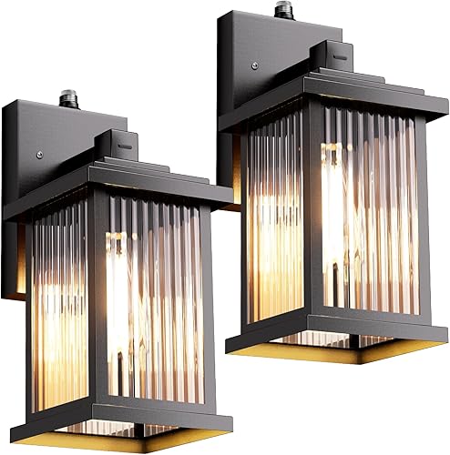 Seaofstars Lámpara de pared para exteriores del atardecer al amanecer, 100% aluminio antioxidante, luces impermeables para porche, luces al aire