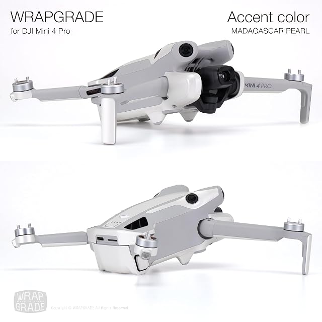 Foto 5 de 6 de Wrapgrade Skin Compatible con DJI Mini 4 Pro - Accent Color (Madagascar Pearl)