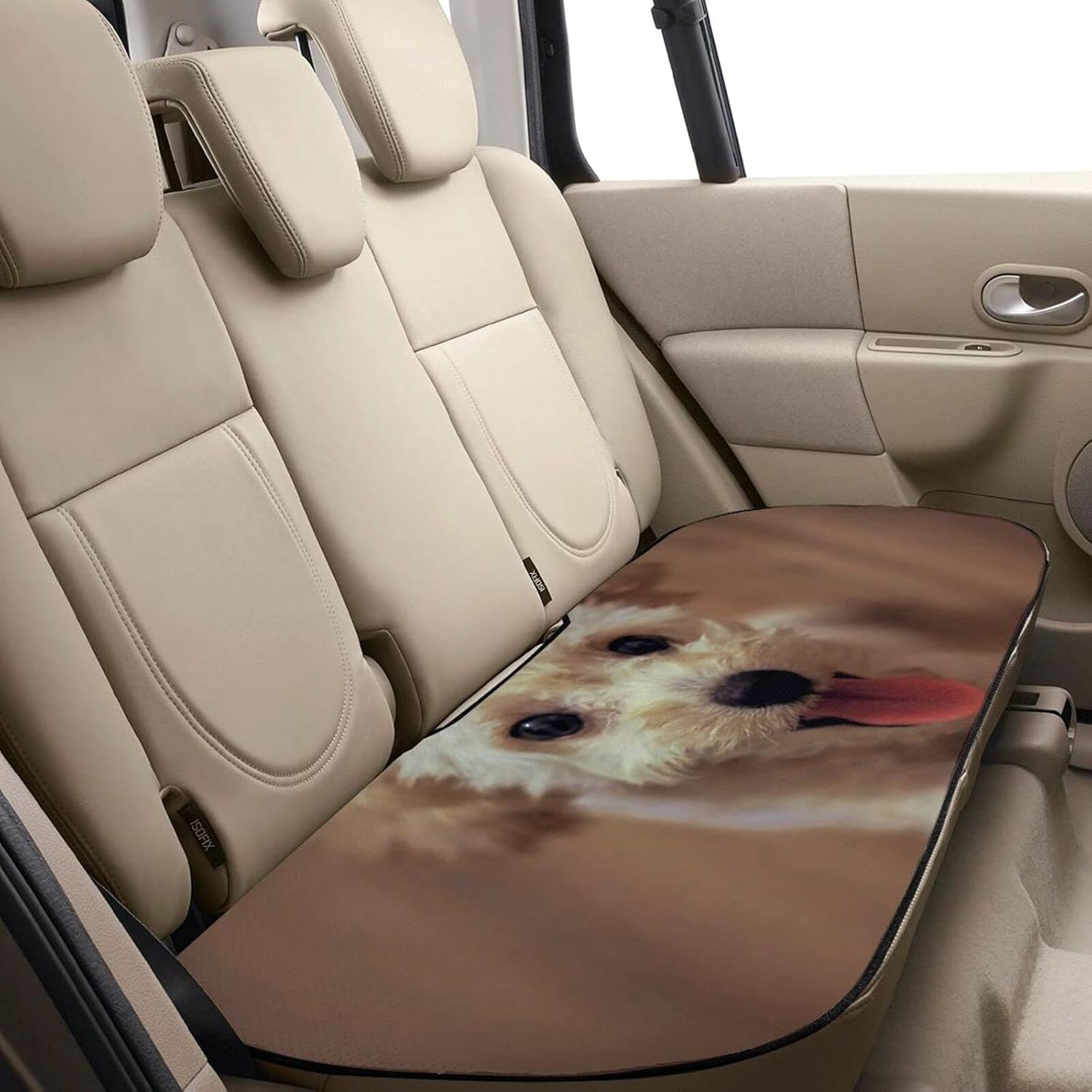 Amazon カーシートクッション 車の座布団 車用 シートカバーセット カーシートカバー シートクッション 前座席用2枚 後部座席用1枚 超通気性 運転 クッション 柔らかい 滑り止め 冷感生地 軽 普通車 汎用 座席シート 3枚組 カー用品 舌を出すトイプードル シート