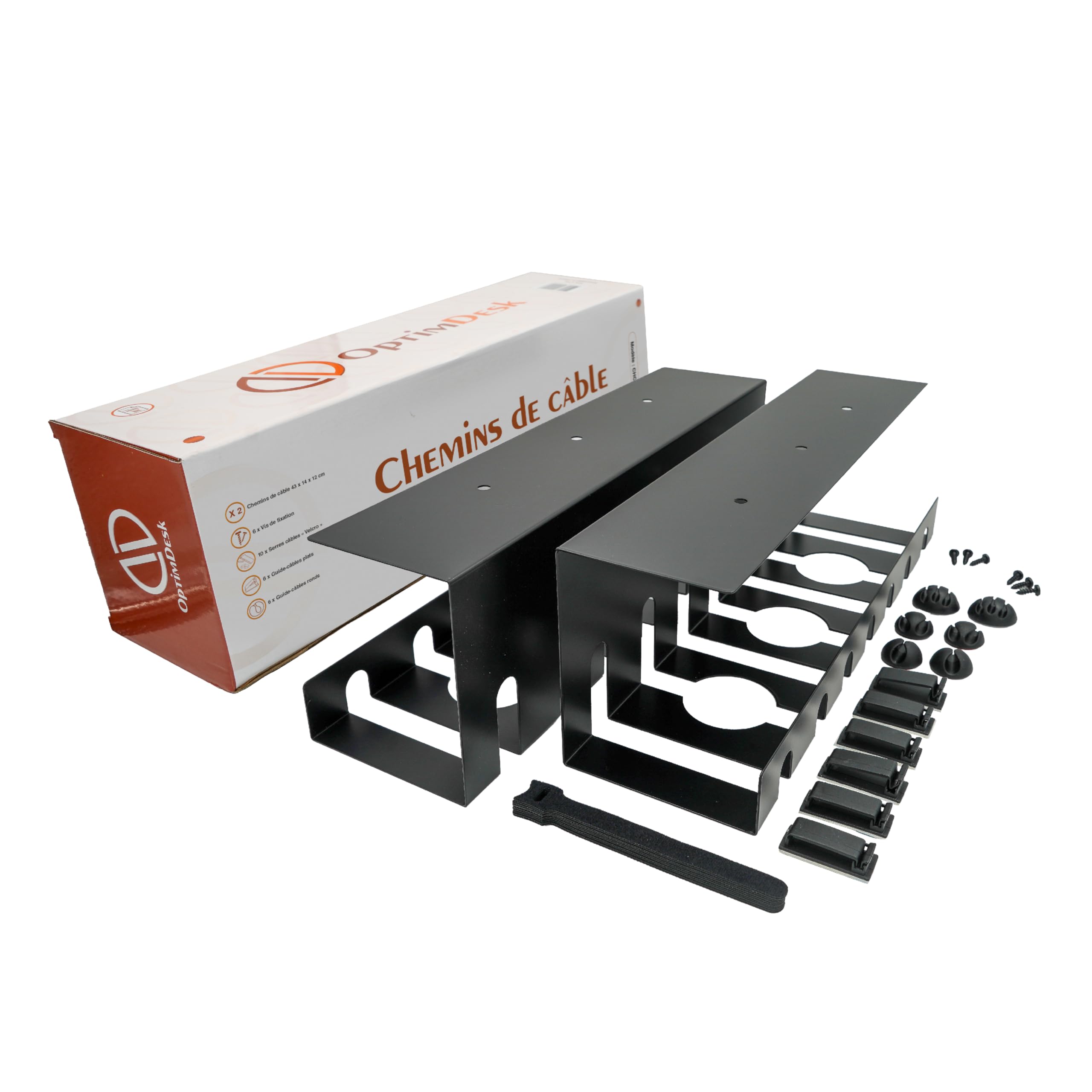 Cavo da scrivania alto + kit accessori – gestione cavi, alimentazione, multipresa – 2 portacavi e accessori – facile installazione – a casa o al lavoro