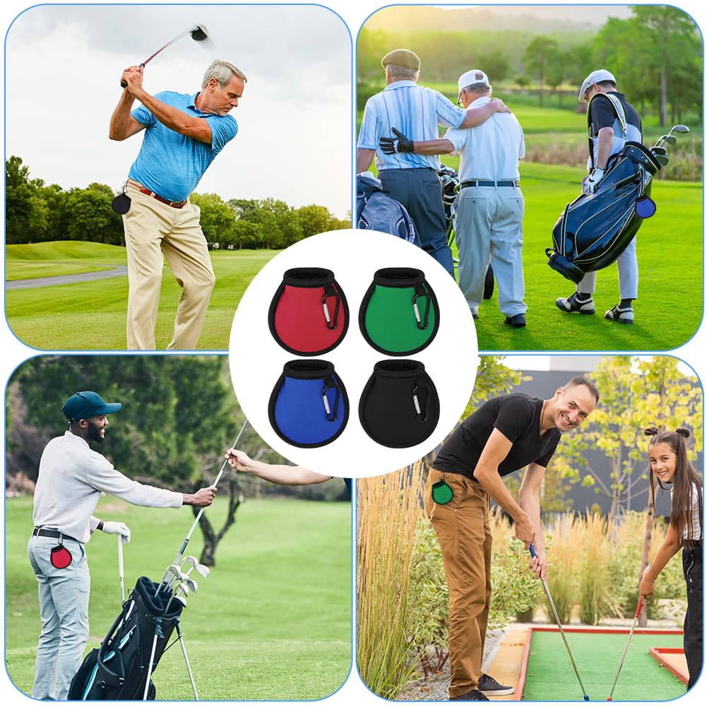 Pochettes de Nettoyage de Balles de Golf, Imperméable à l'eau Sac de Golf avec Double Couche, Mini Sac de Nettoyage Portables pour Balles de Golf avec Mousqueton, Accessoires de Golf