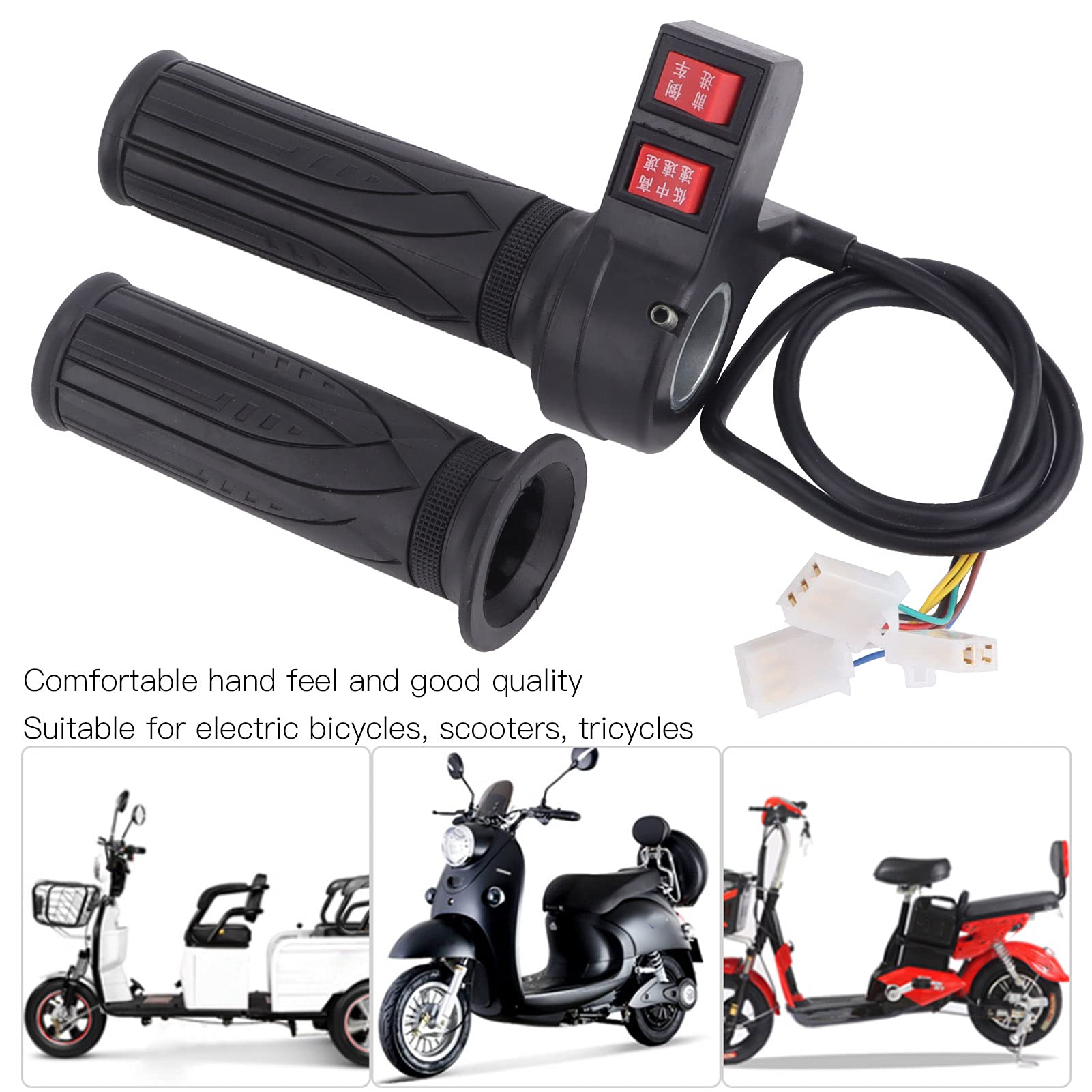 Manopola Acceleratore Per Bici Elettrica Con Schermo LCD – Kit 6 Fili, Impugnatura Gomma E 2 Chiavi