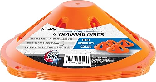 Miniatura 8 de Franklin Sports Conos y pilones de fútbol unisex para adultos, naranja, naranja EE. UU