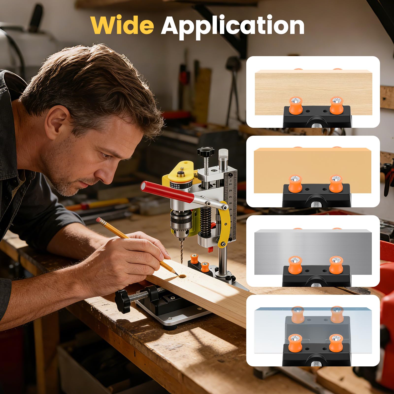 Standbohrmaschine, 4500-9000Rpm Miniatur Tischbohrmaschine mit 7 Geschwindigkeiten, Mini Tischbohrmaschine für DIY Holz, Metall und Kunststoff Electric Drill Press