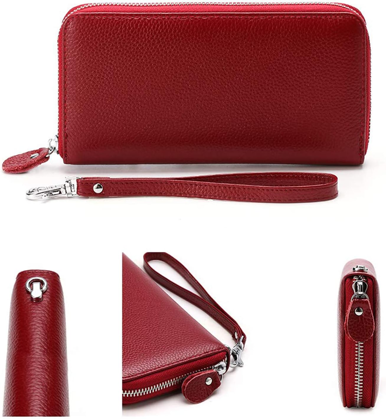 Womens Wallet RFID Blocking Genuine Leather Zip Around Wallet Clutch Wristlet Travel Long Purse for Women - Image 3