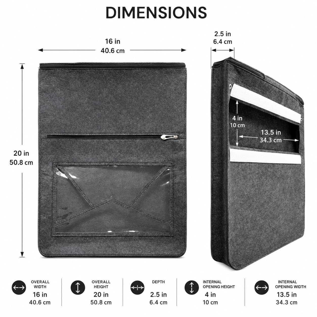 Katai – Bolsa para interior – Ranura para correo de fieltro gris de ajuste universal para puertas delanteras – Incluye abrecartas ergonómico