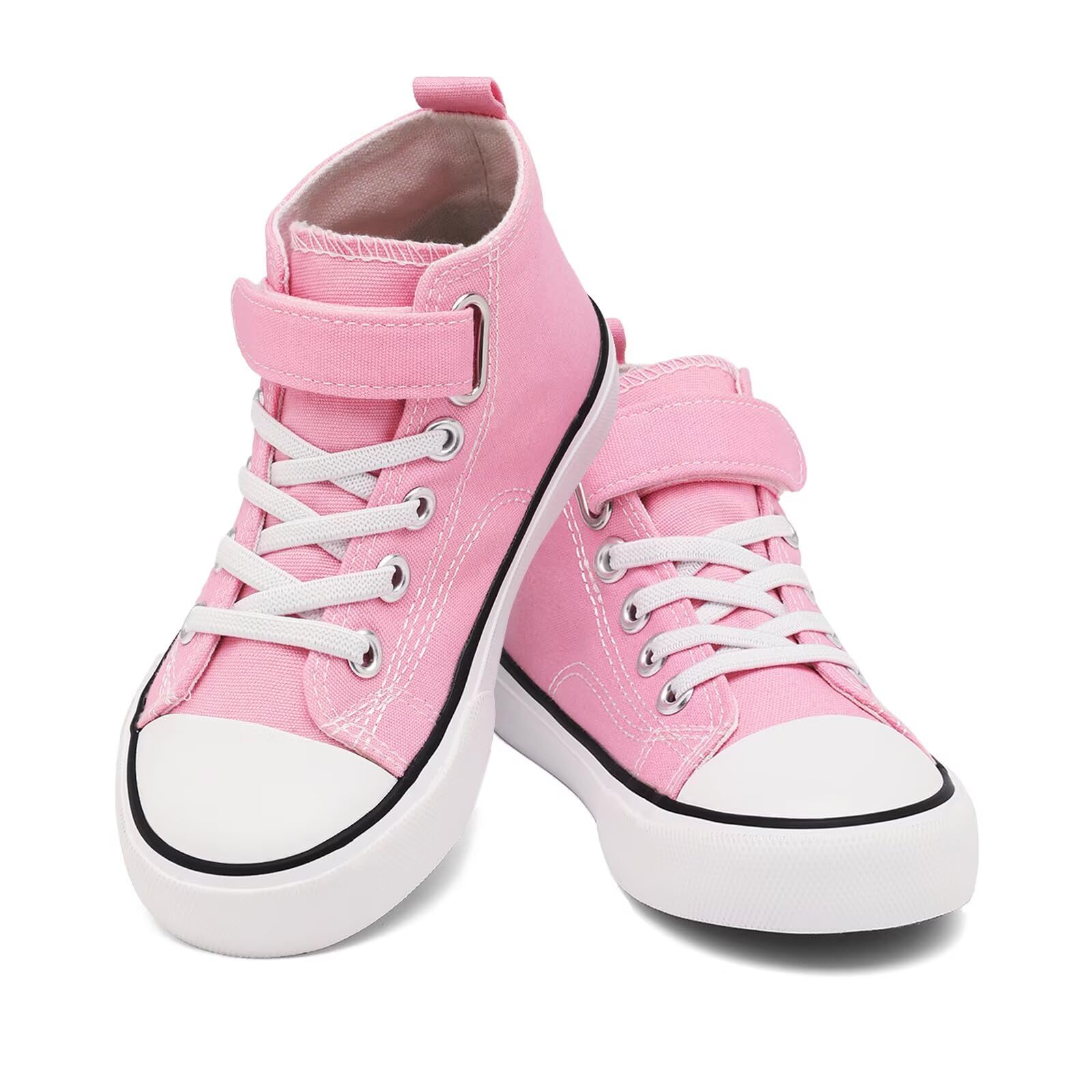 AOVOG Toddler Canvas Shoes Girls High Top Sneakers Little Big Kids Boys Walking Cushioned Shoes Toddler 8-Big Kid 3