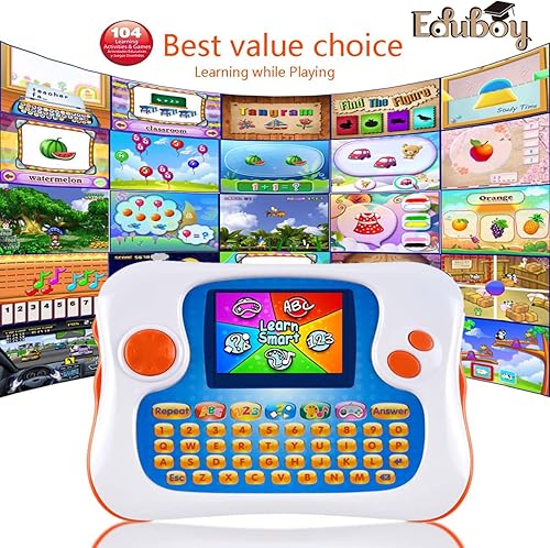 Miniatura 3 de Eduboy - Tableta de aprendizaje bilingüe para niños, juguete educativo con 104 aplicaciones/juegos de aprendizaje, función de salida de TV, gran