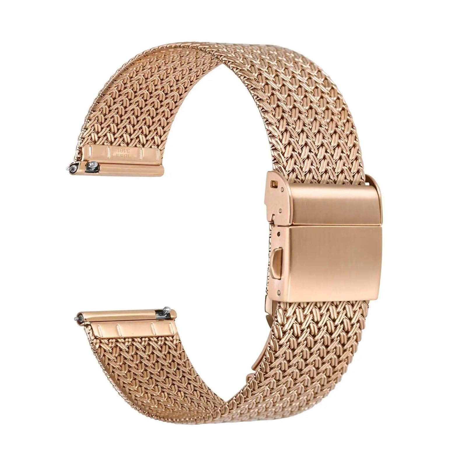 Metal Watch Bands 316L Stainless Steel 14mm 16mm 18mm 20mm 22mm Woven Mesh Quick Release Straps for Men and Women