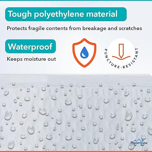 Miniatura 50 de Sobres blancos de burbujas grandes de polietileno de 10.5 x 16 pulgadas #5 Sobres acolchados con autosellado Sobres acolchados con forro de aire