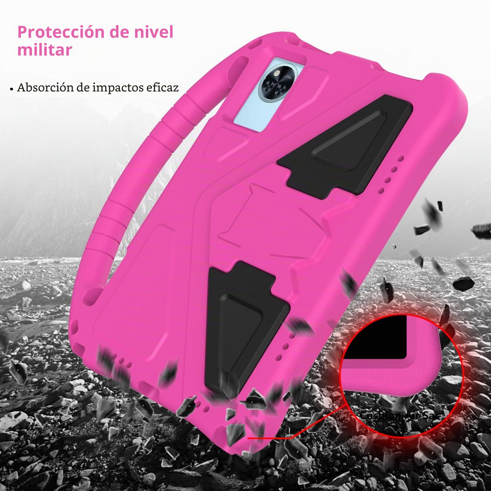 Compatible con Doogee U11 Pro - Funda para tablet de 11 pulgadas 2025 para niños, duradera y ligera EVA a prueba de golpes, funda protectora para U11 2025 (rojo rosa)