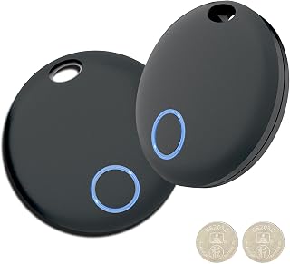 Tracker Tags 2 Pack, Luggage Tracking Tags Compatible with with TUYA APP, Both iOS and Android Compatible, Key Finder Locator with Sound, Smart Tag,Item Finder for Keys, Bags, Suitcases, Black