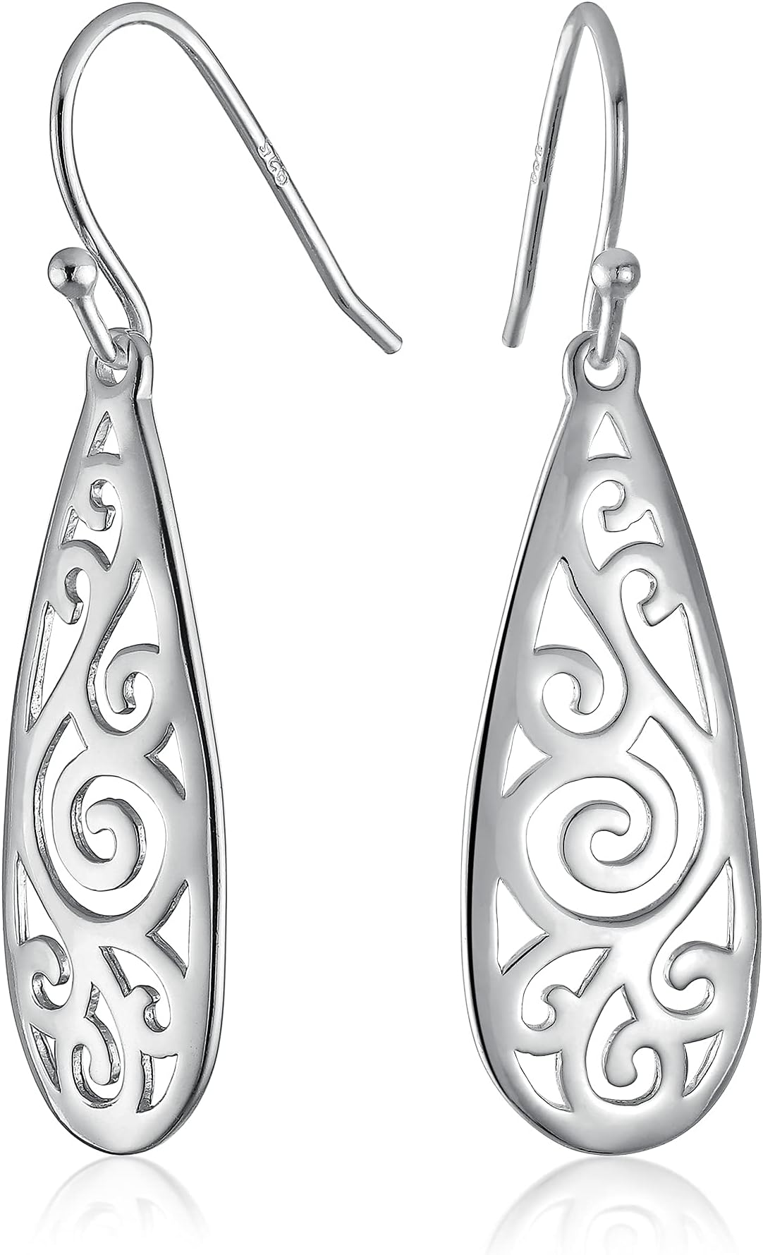 Amazon Essentials Sterling Silver Filigree Teardrop Earrings (previously Amazon Collection)