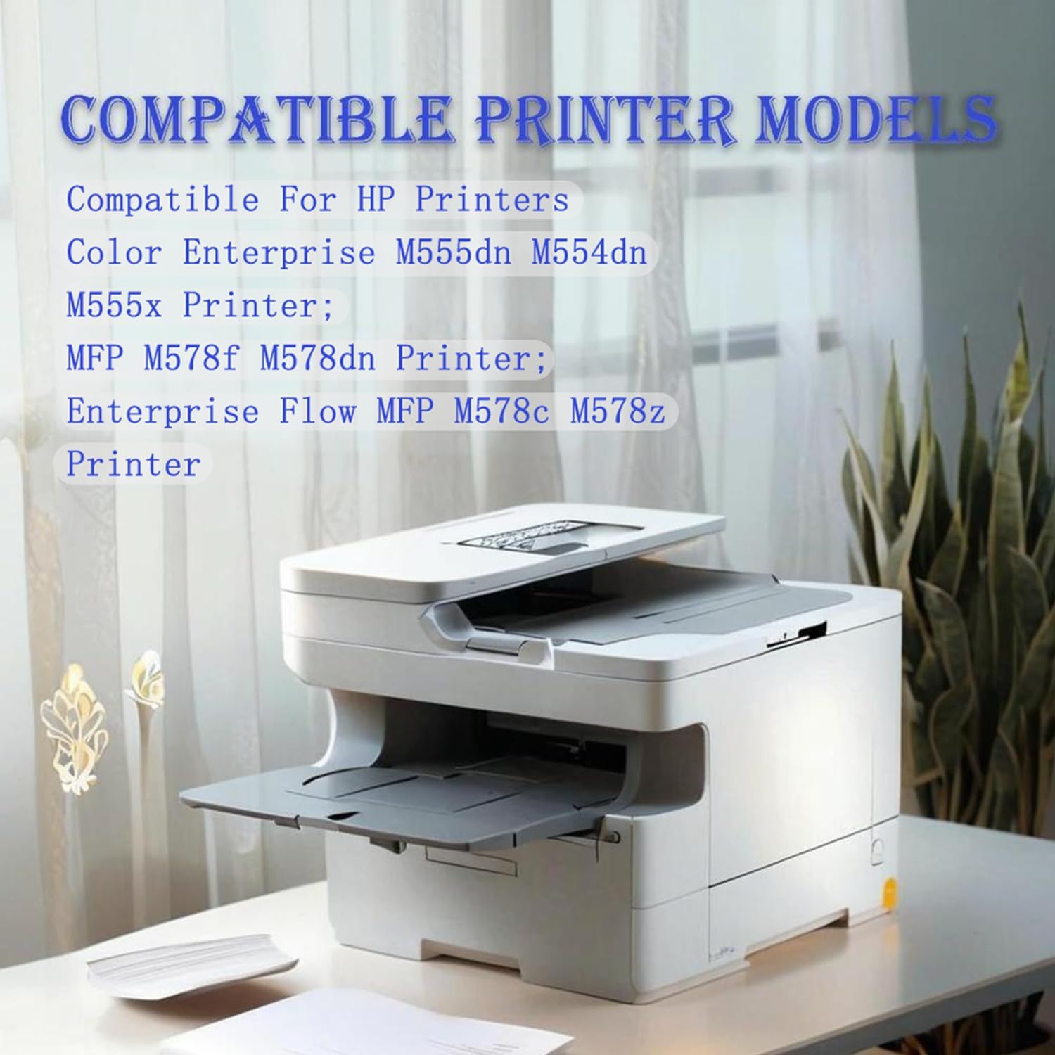 212A W2122A Yellow Toner Cartridge Compatible for HP Color LaserJet M554 M555dn MFP M578dn M578f M578c M578z Overstock